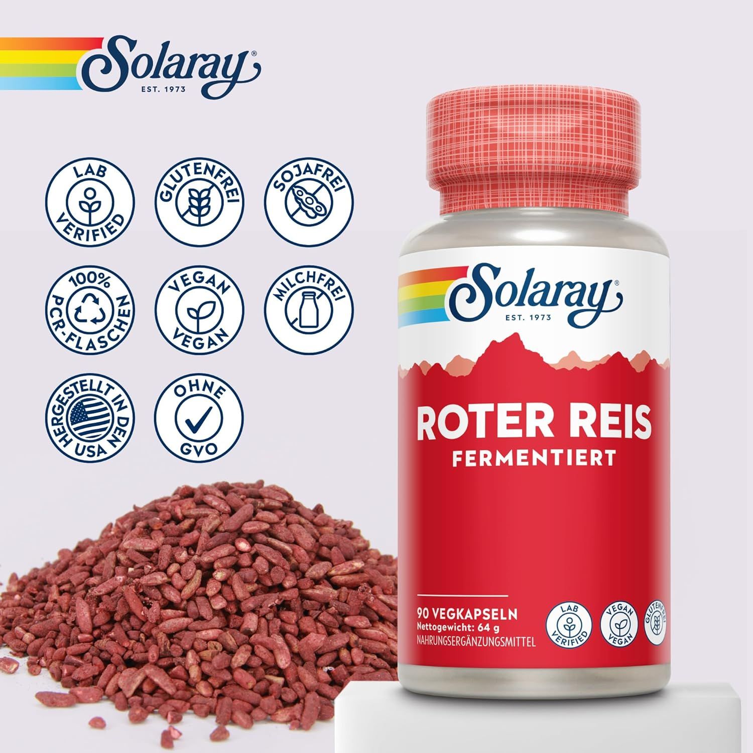 Solaray Capsula di Estratto di Riso Rosso Fermentato