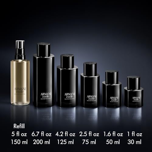 Diverse dimensioni di flaconi "ARMANI CODE" Eau de Toilette.