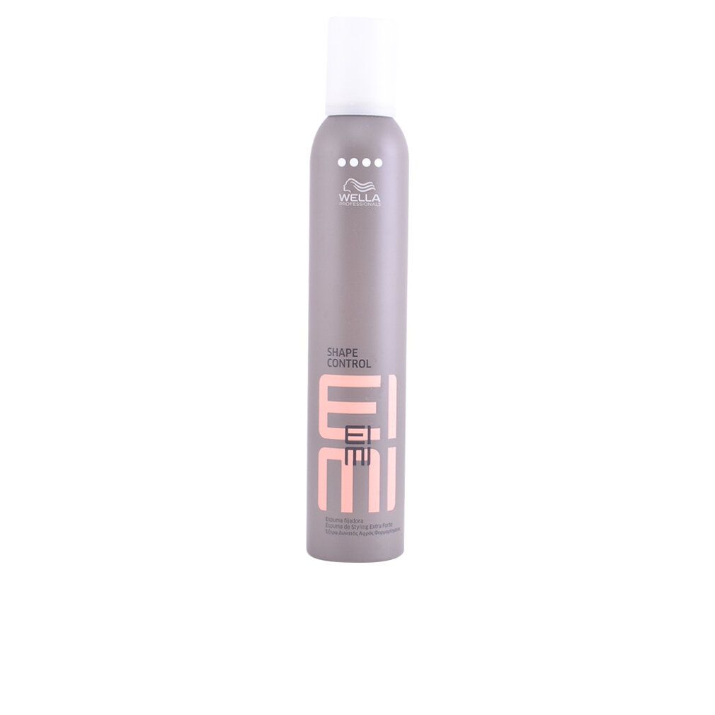 Mousse per capelli Wella Eimi Shape Control, livello 4. Contenitore grigio con tappo bianco.