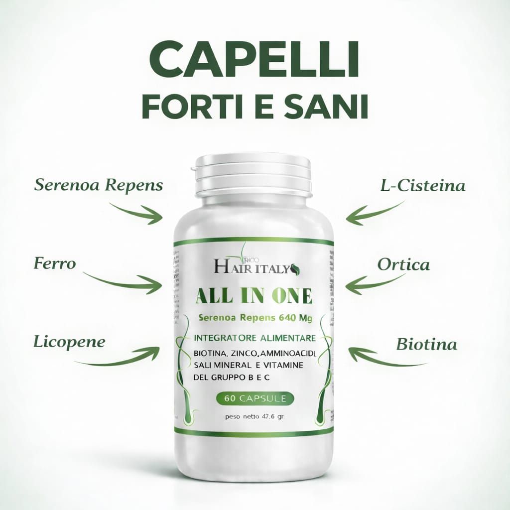TRICO HAIR ITALY ALL IN ONE Integratore antiDHT Multivitaminico con Serenoa Repens