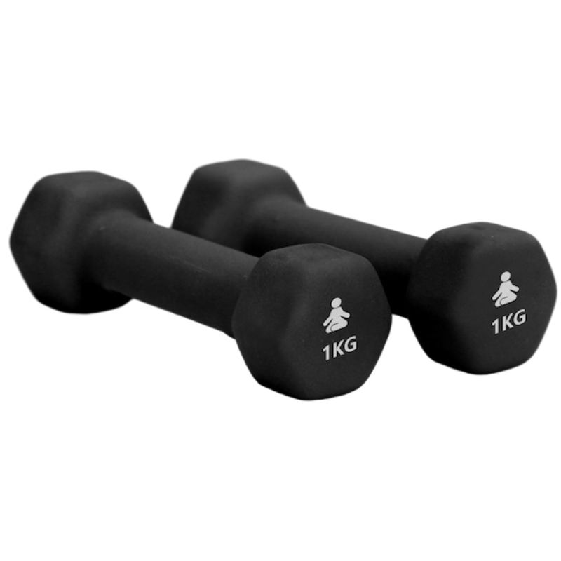 FITPADDY - Coppia pesi manubri dumbbell testa esagonale 1 kg neri