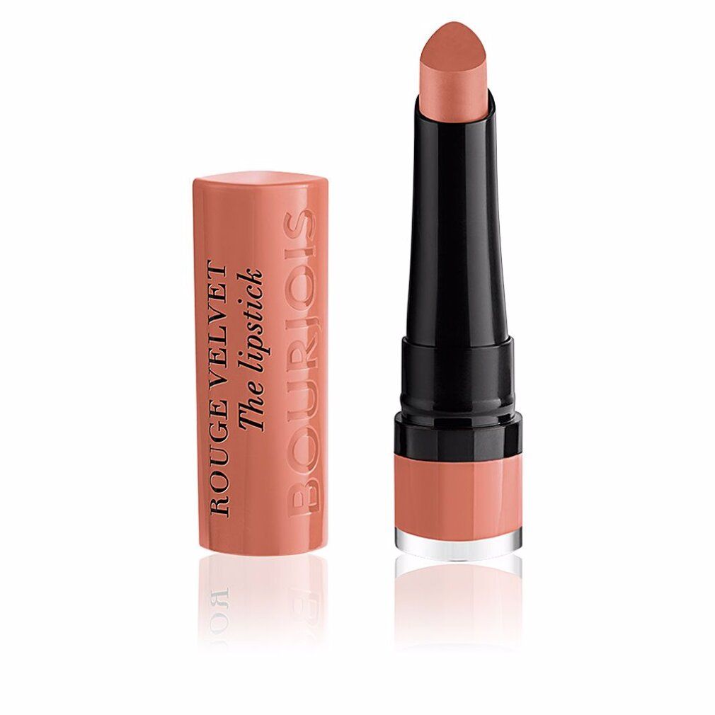 Rossetto Bourjois Rouge Velvet con cappuccio aperto.