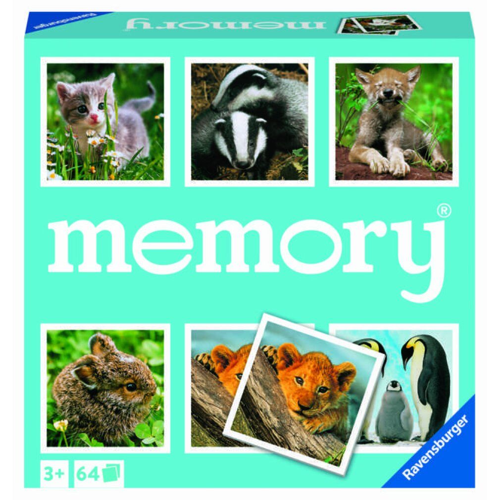 Ravensburger memoria animali bambini, gioco di memoria