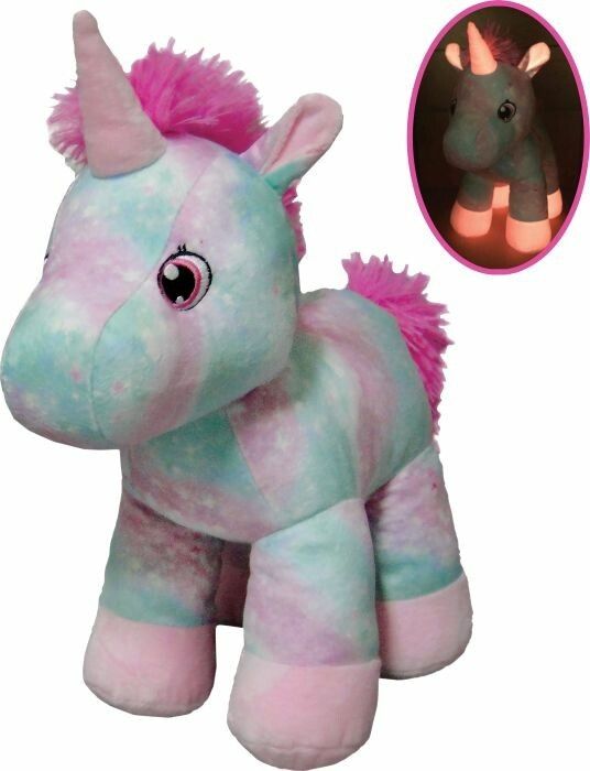 Unicorno di peluche am che brilla nel buio, 30 cm