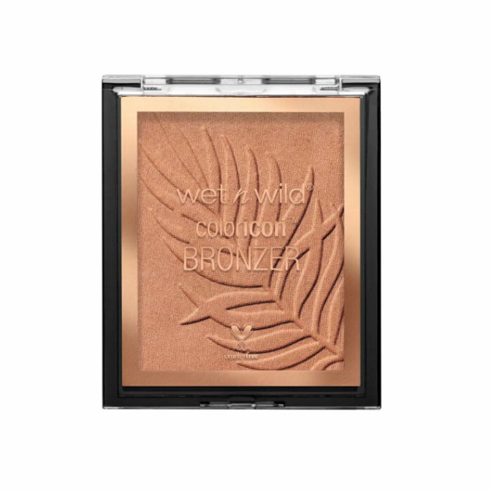 Bronzer con motivo a foglia. Confezione nera. Testo: Wet n Wild, coloricon, BRONZER. Cruelty Free.