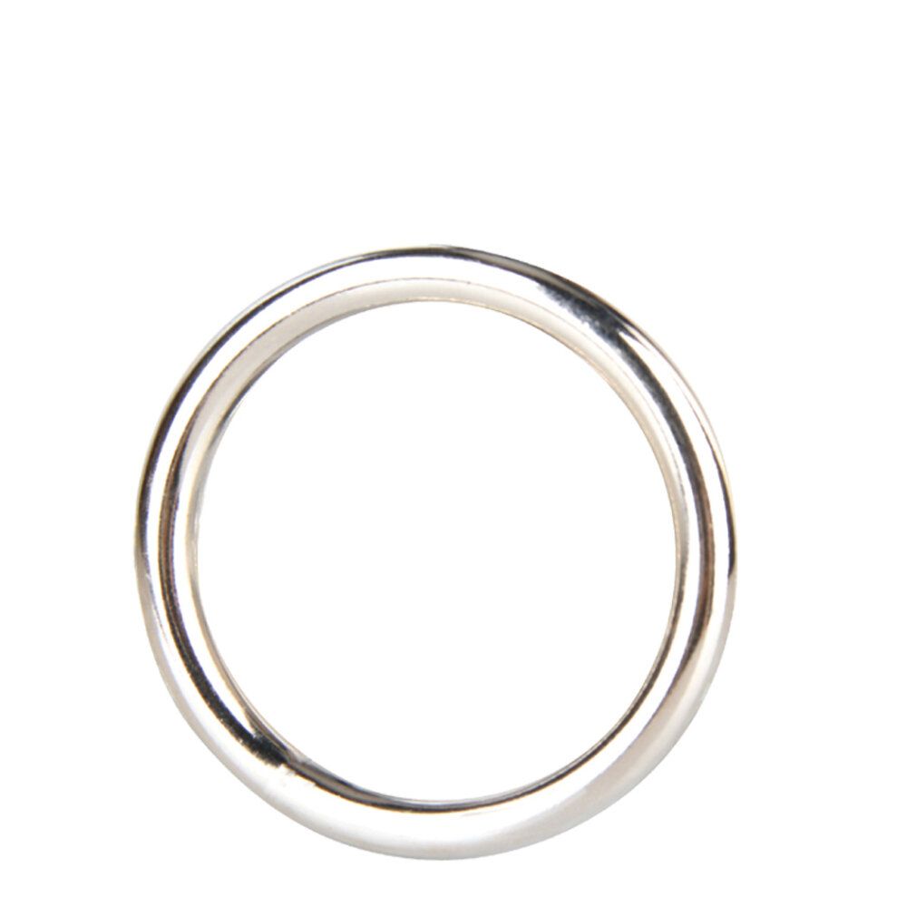 Anello per pene in acciaio inossidabile, singolo. Superficie lucida, costruzione solida, design rotondo.
