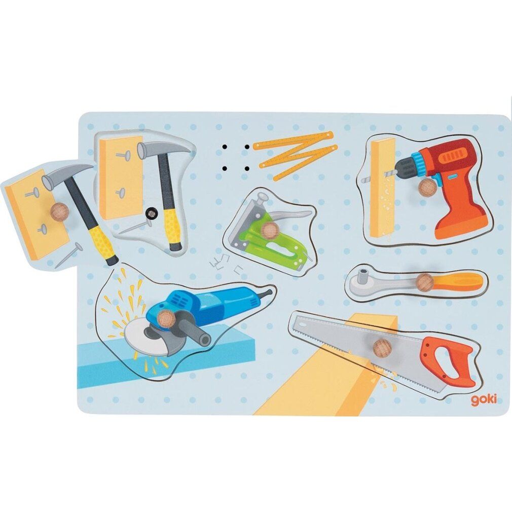 Puzzle in legno goki con strumenti