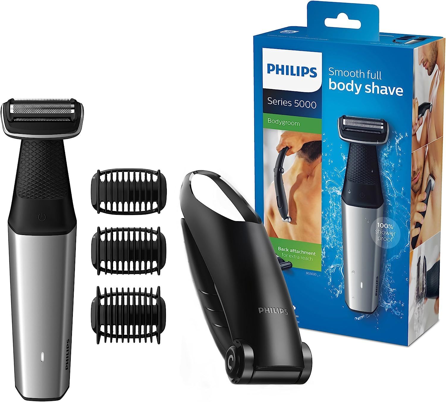 Philips Bodygroom Series 5000 con accessorio per la rimozione dei peli sulla schiena