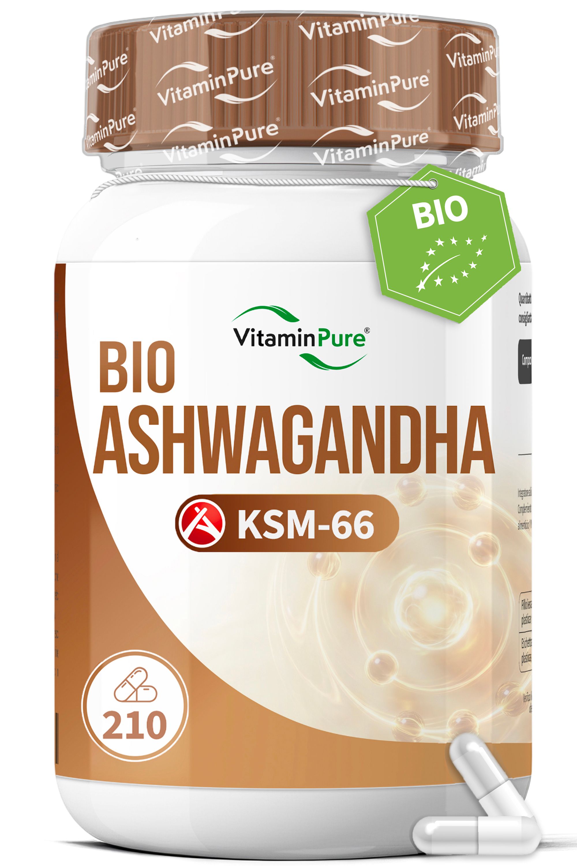 Ashwagandha KSM-66 BIO per Benessere Fisico e Mentale, VitaminPure®
