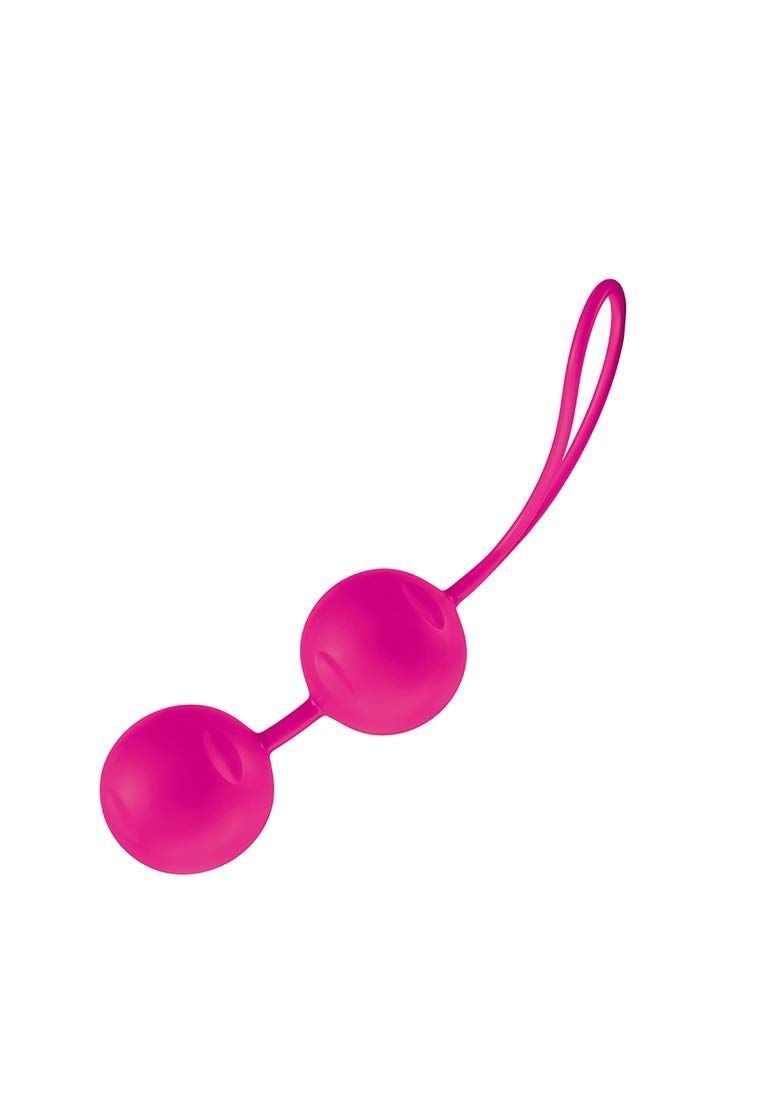 Sfere rosa Joyballs Trend per allenamento pelvico con cordino su sfondo bianco.