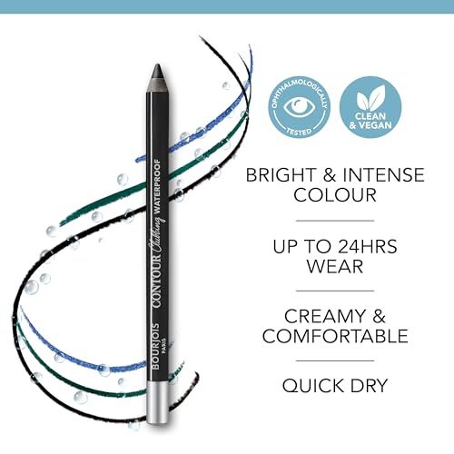 Matita occhi nera waterproof con cappuccio argentato. Testato oftalmologicamente, pulito e vegano.
