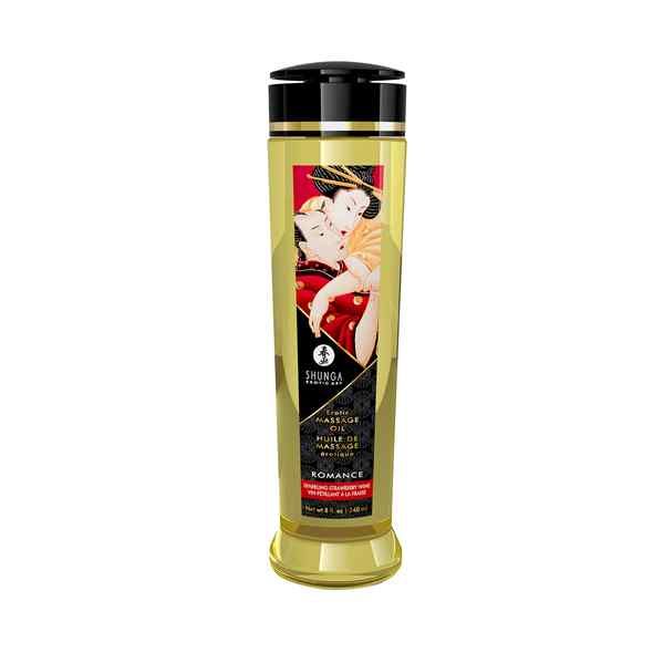 shunga Olio per massaggi Romance (Vino frizzante alla fragola)