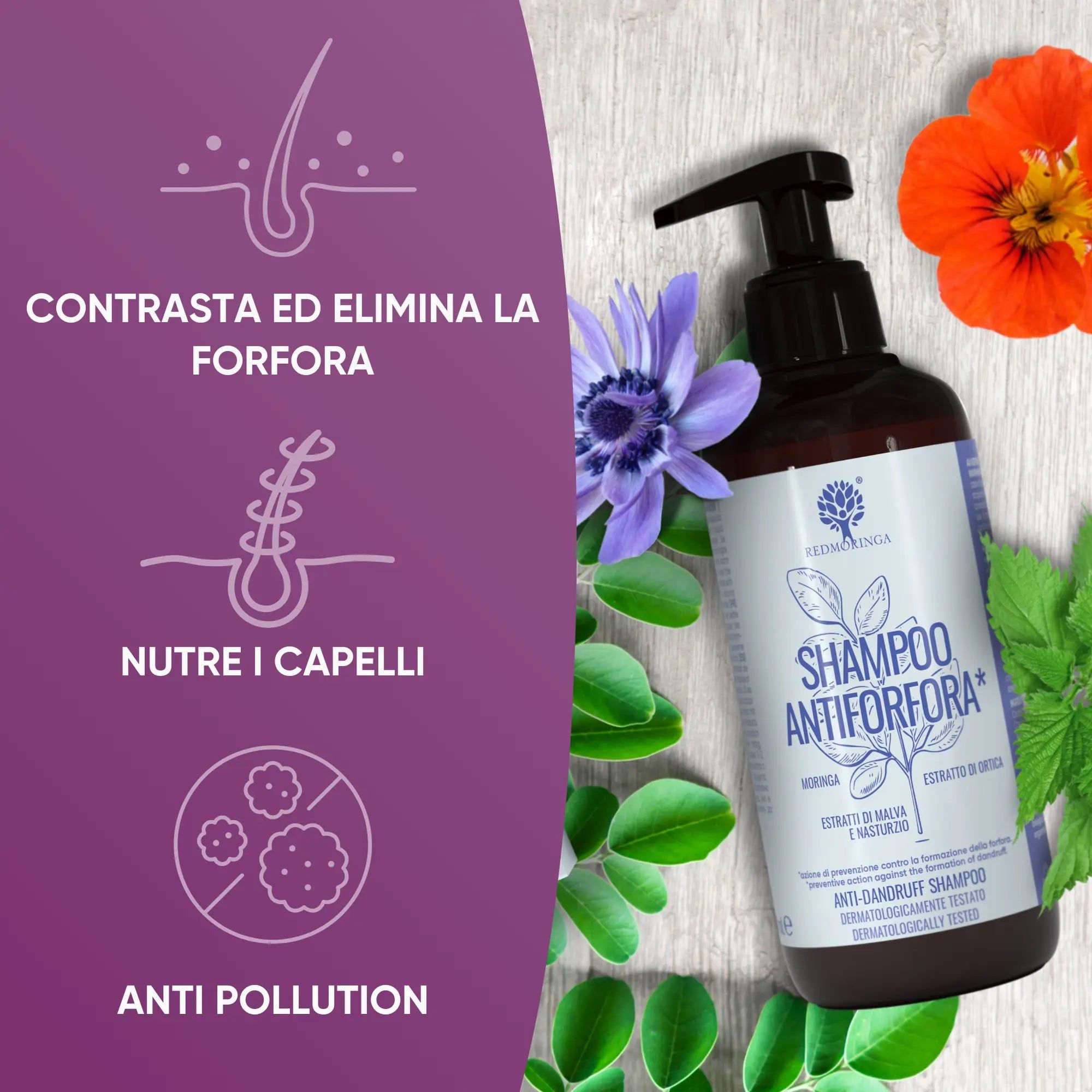 Shampoo Antiforfora BIO alla Moringa – Cute Purificata e Lenita