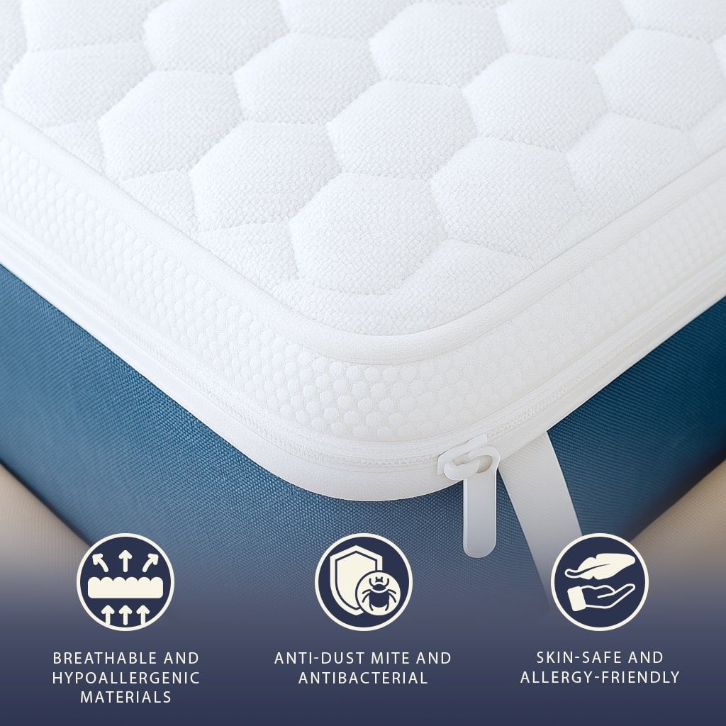 The White Stone Topper 90 x 200 in Memory Foam con Altezza di 5 cm | Traspirante e Anallergico