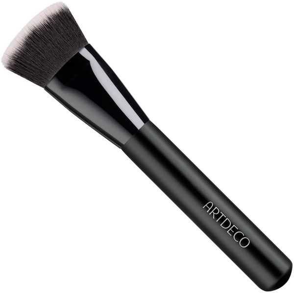 Pennello contouring Artdeco con manico nero e testina densa e piatta.