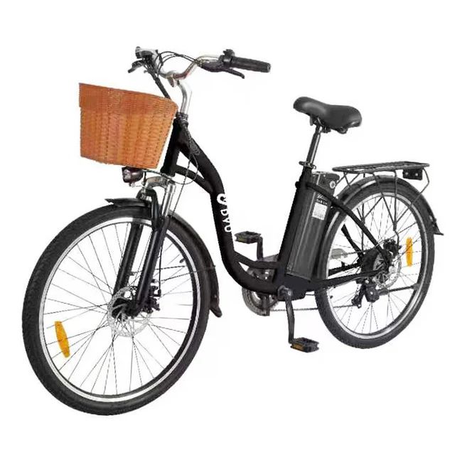 Bici elettrica da città DYU C6 con cestino, batteria da 36 V 12,5 Ah