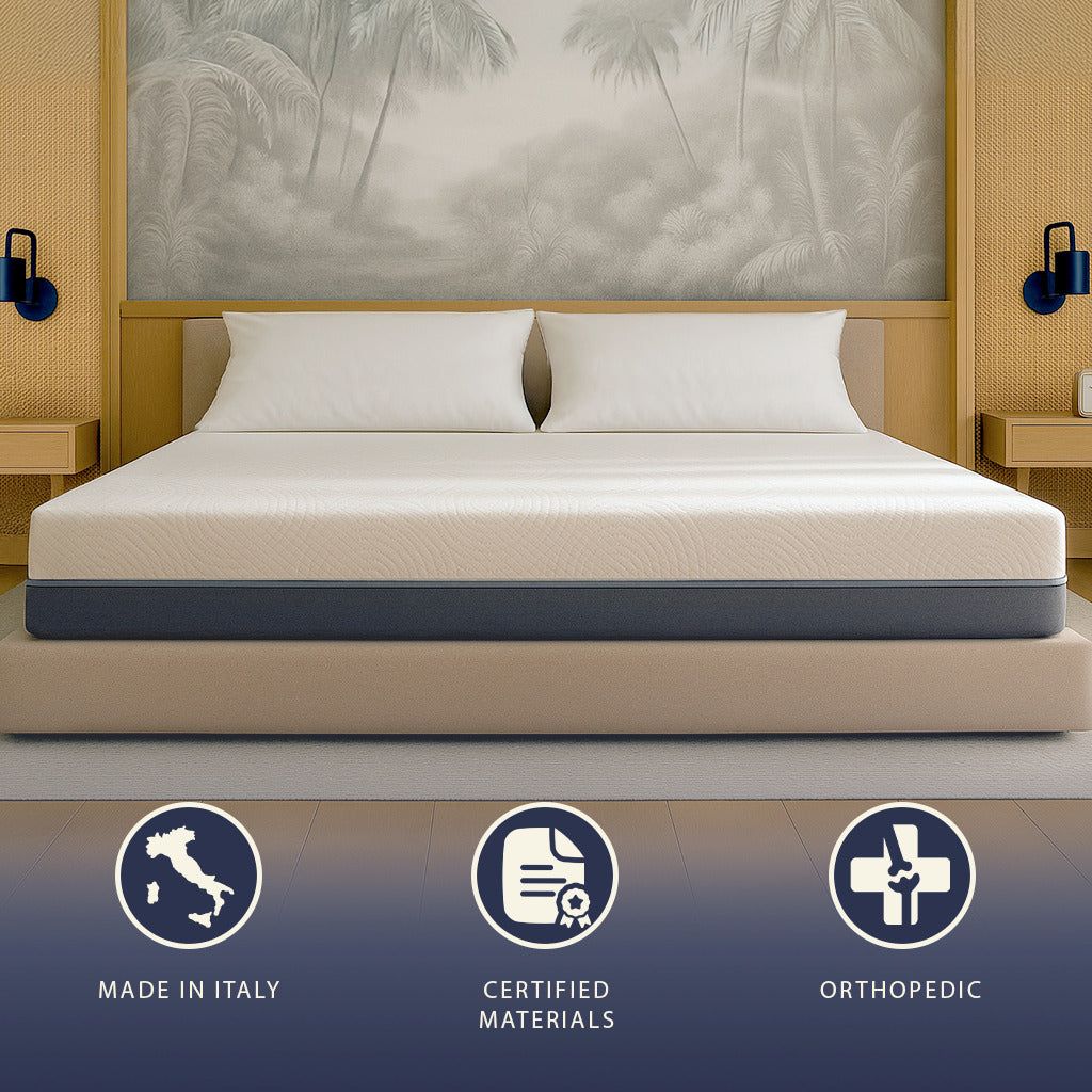 The White Stone Materasso 180x200 Memory Foam e Waterfoam Alto 22 cm