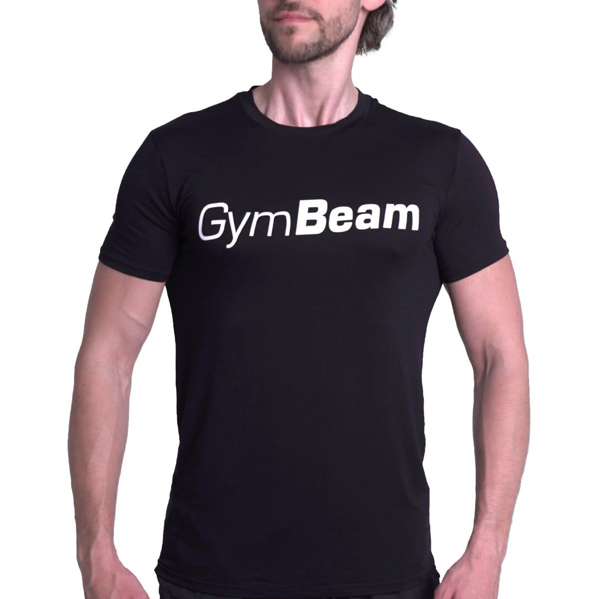 GymBeam T-shirt uomo Essence regular manica corta in viscose ed elastane Black