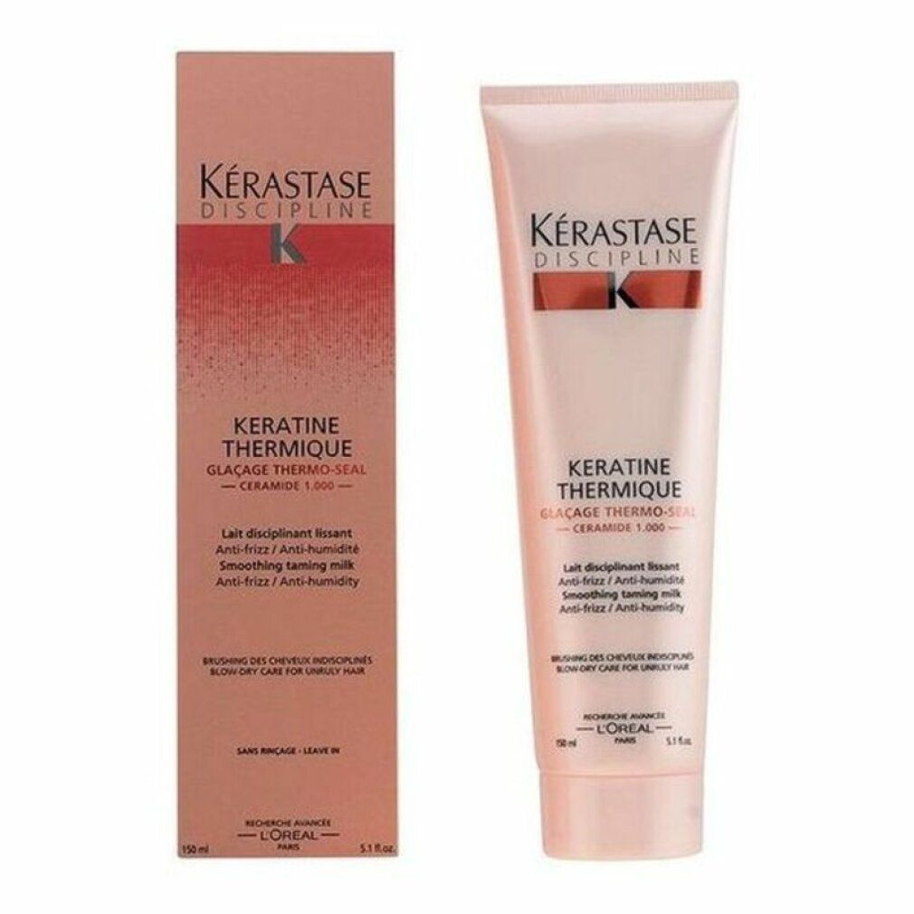 Kerastase Keratine Thermique. Tubo e confezione. Rosa con testo. Prodotto per capelli.