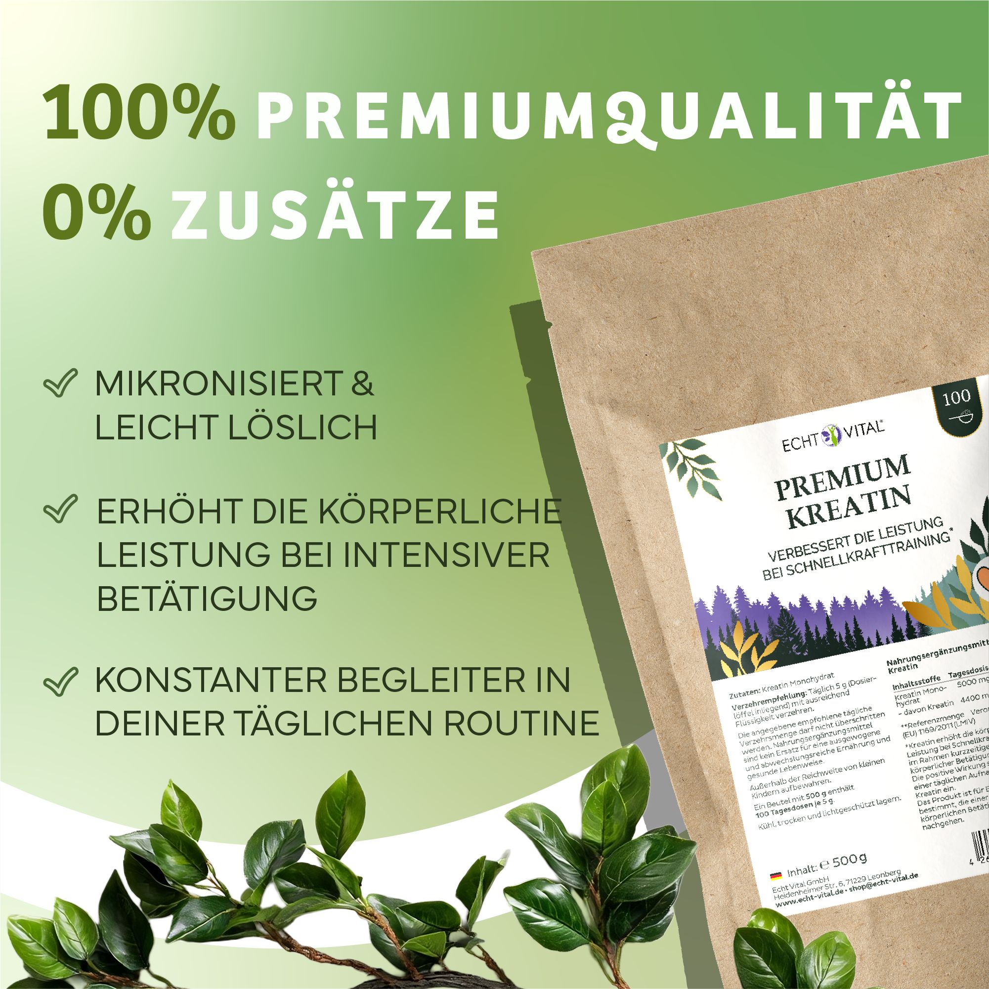 Echt Vital Creatina Monoidrato Premium