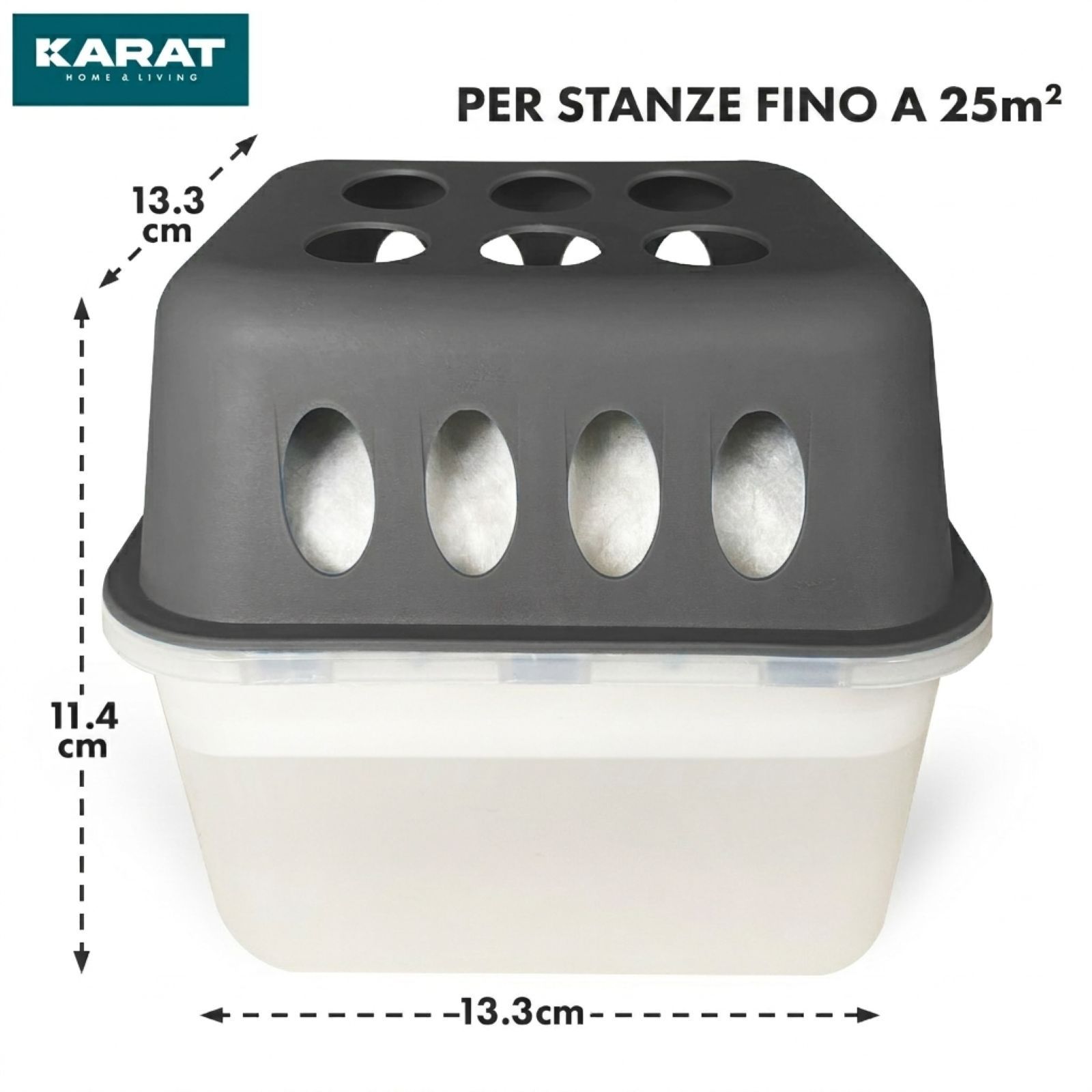 KARAT deumidificatore d’aria Hava con ricariche - deumidificatore ambienti Grigio