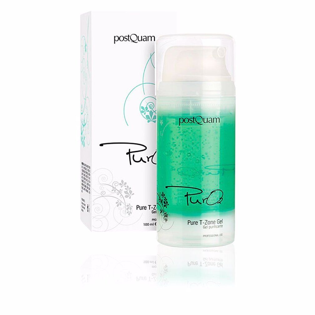 Flacone cilindrico di gel verde con dispenser. Accanto, scatola bianca con logo e testo.