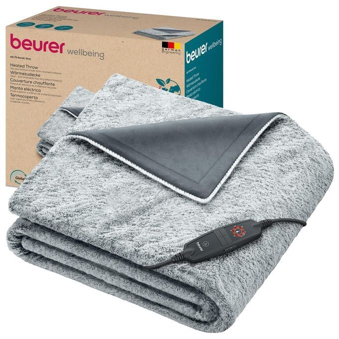 Beurer Termocoperta HD 75 Nordic Grey Green Planet coperta termica traspirante in grigio di tendenz