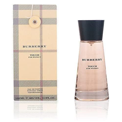 Flacone e confezione Burberry Touch for Women. Testo: Burberry Touch for Women, Eau de Parfum.
