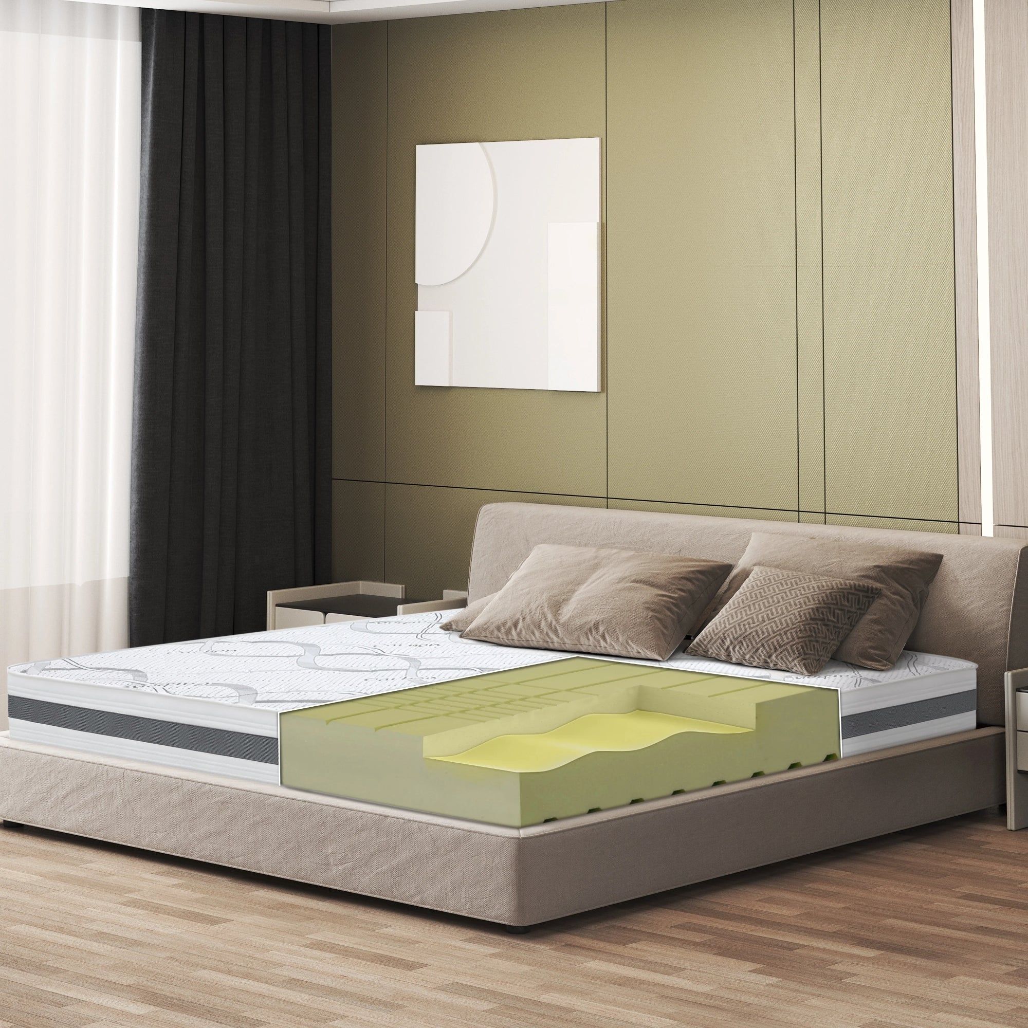The White Stone Materasso Singolo 80x195 cm a Media Rigidita' | Altezza 20 cm