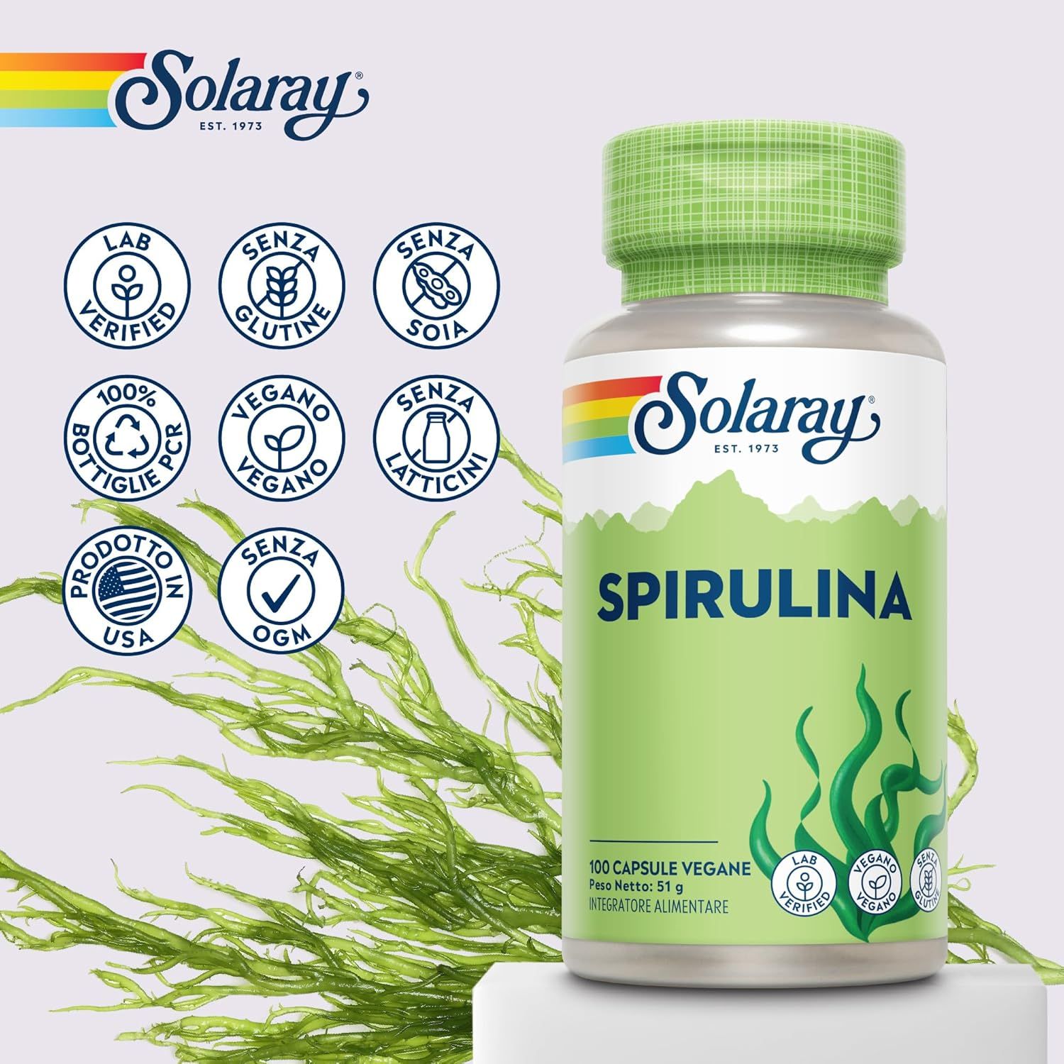 Solaray Capsule di Alga Spirulina
