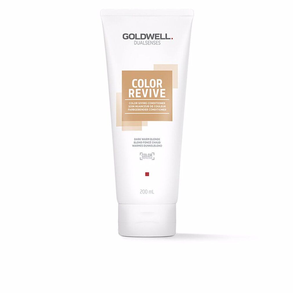 Tubo bianco con testo. Goldwell Dualsenses Color Revive, Dark Warm Blonde. 200 ml.