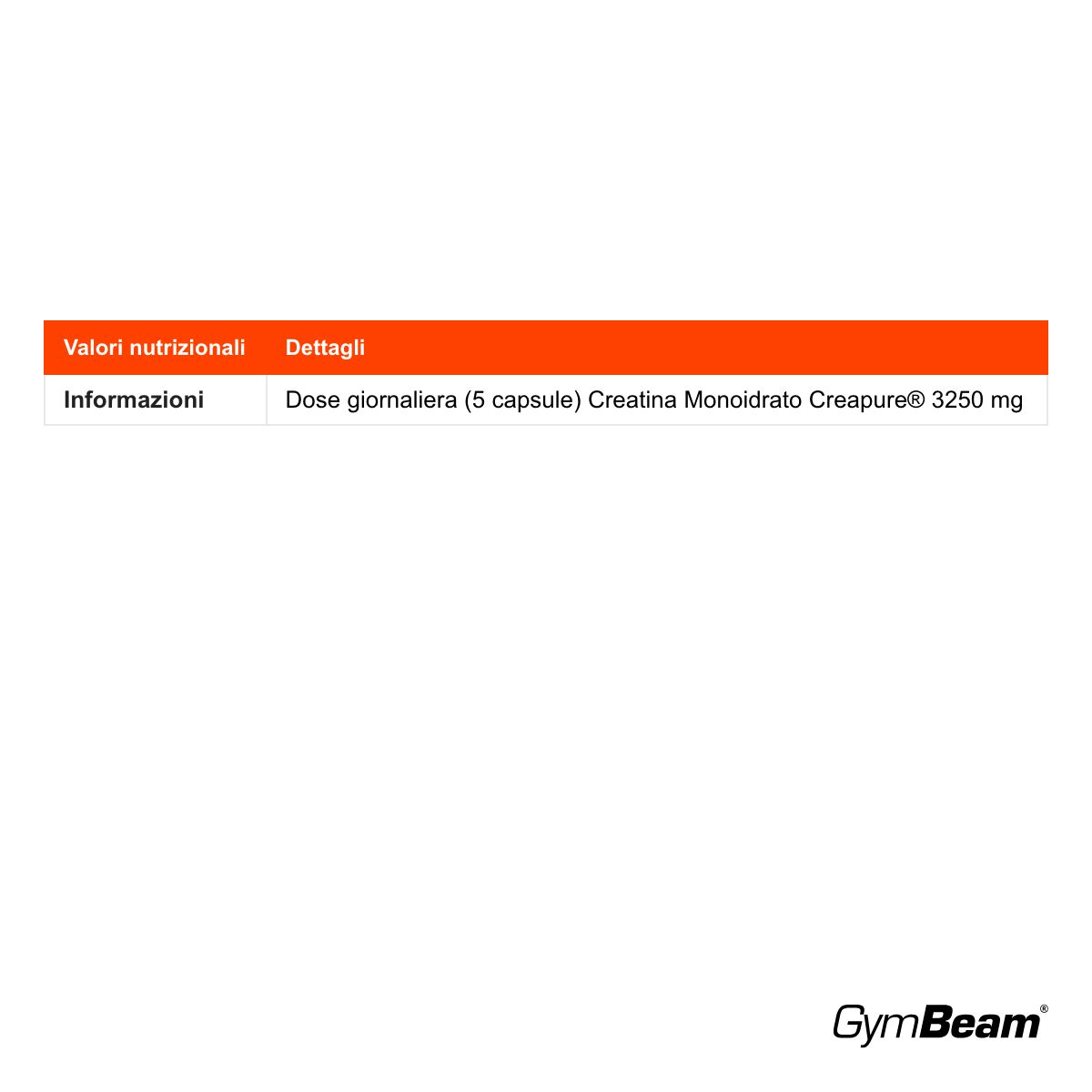GymBeam 100% Creapure® creatina monoidrato in capsule incrementa le prestazioni fisiche