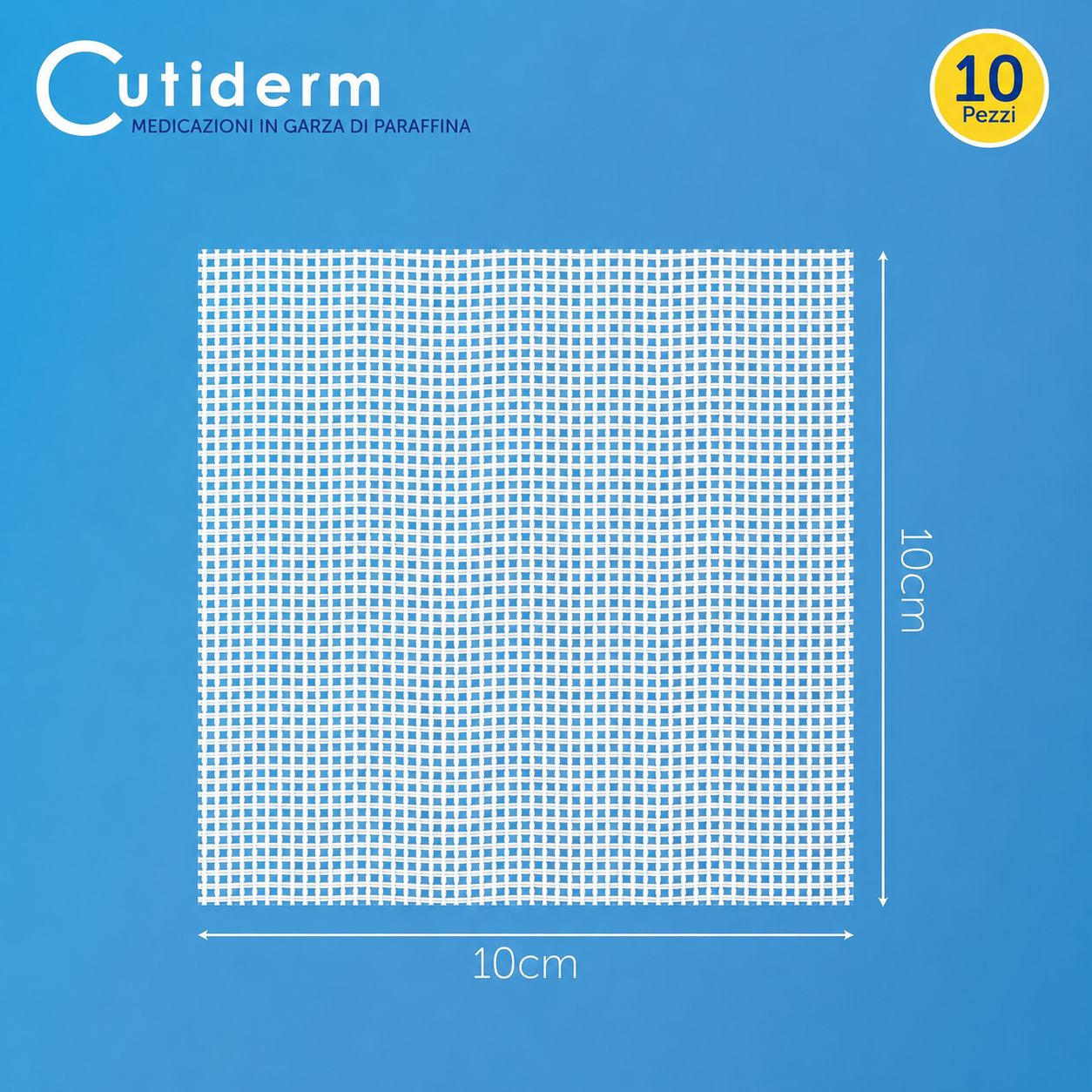 Compresse sterile in garza paraffinata 10 cm x 10 cm Cutiderm