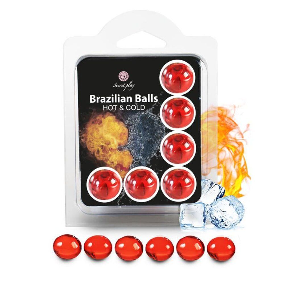 Sei sfere brasiliane rosse con effetto caldo e freddo, confezione blister.