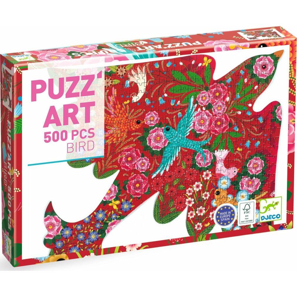 djeco puzzle contorno uccello 500 pezzi