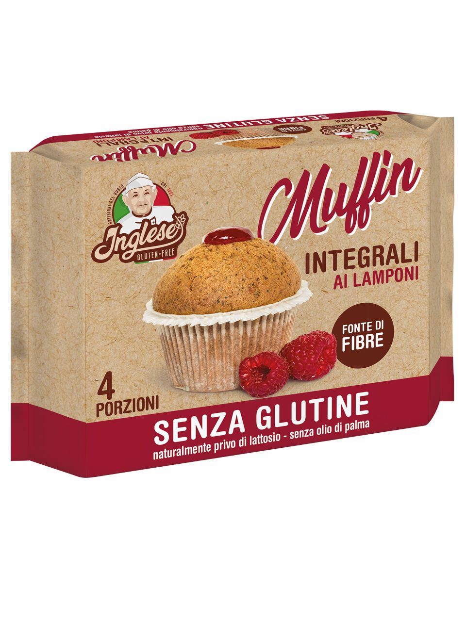 Muffin senza glutine integrali ai lamponi - Inglese