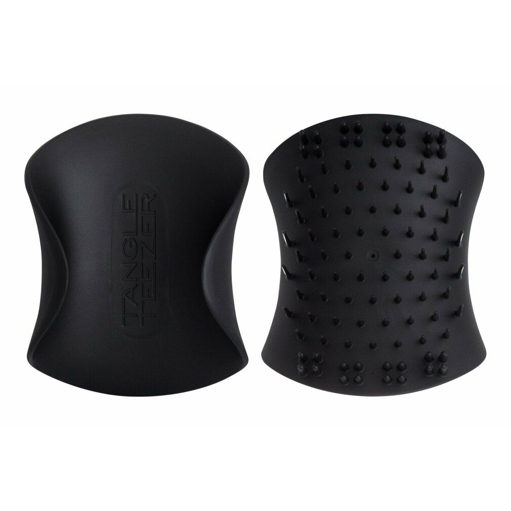 Diffusore nero ergonomico. Un lato con borchie, l'altro con la scritta Tangle Teezer.