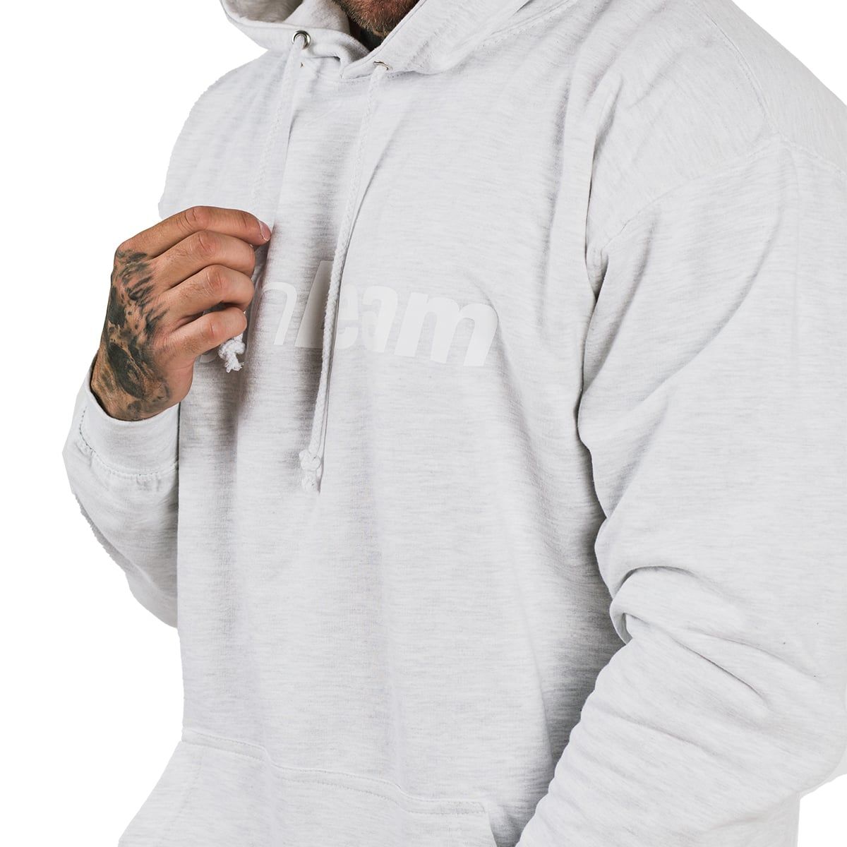 GymBeam Felpa uomo PRO con cappuccio vestibilità regular Grey