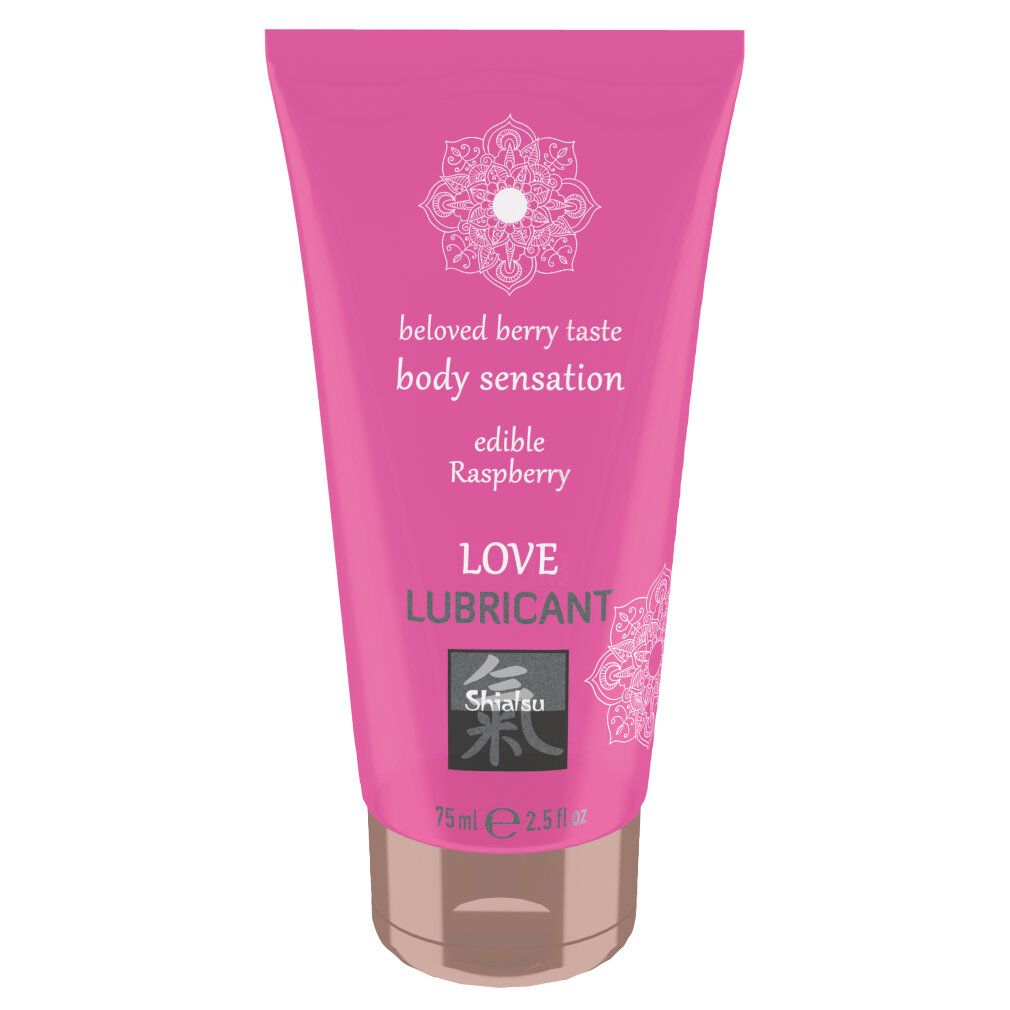 Tubo rosa di lubrificante al gusto di bacche, 75ml.