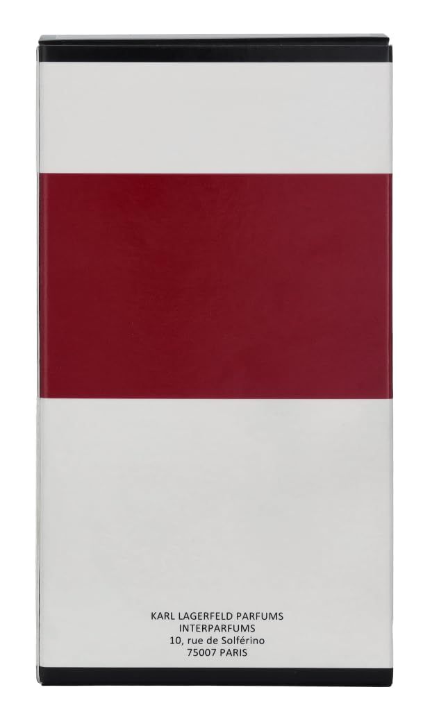 Confezione Fleur De Mûrier Eau De Parfum Spray. Retro della scatola bianca e rossa con testo.