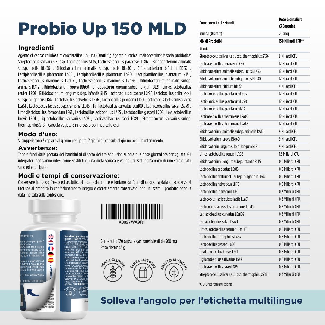 WESALYS PROBIO UP 150MLD® - Integratore alimentare per Benessere della Flora Batterica Intestinale