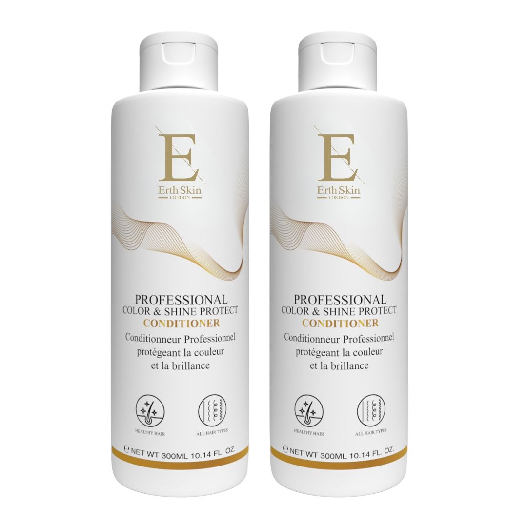 Due flaconi bianchi di balsamo ErthSkin London uno accanto all'altro.