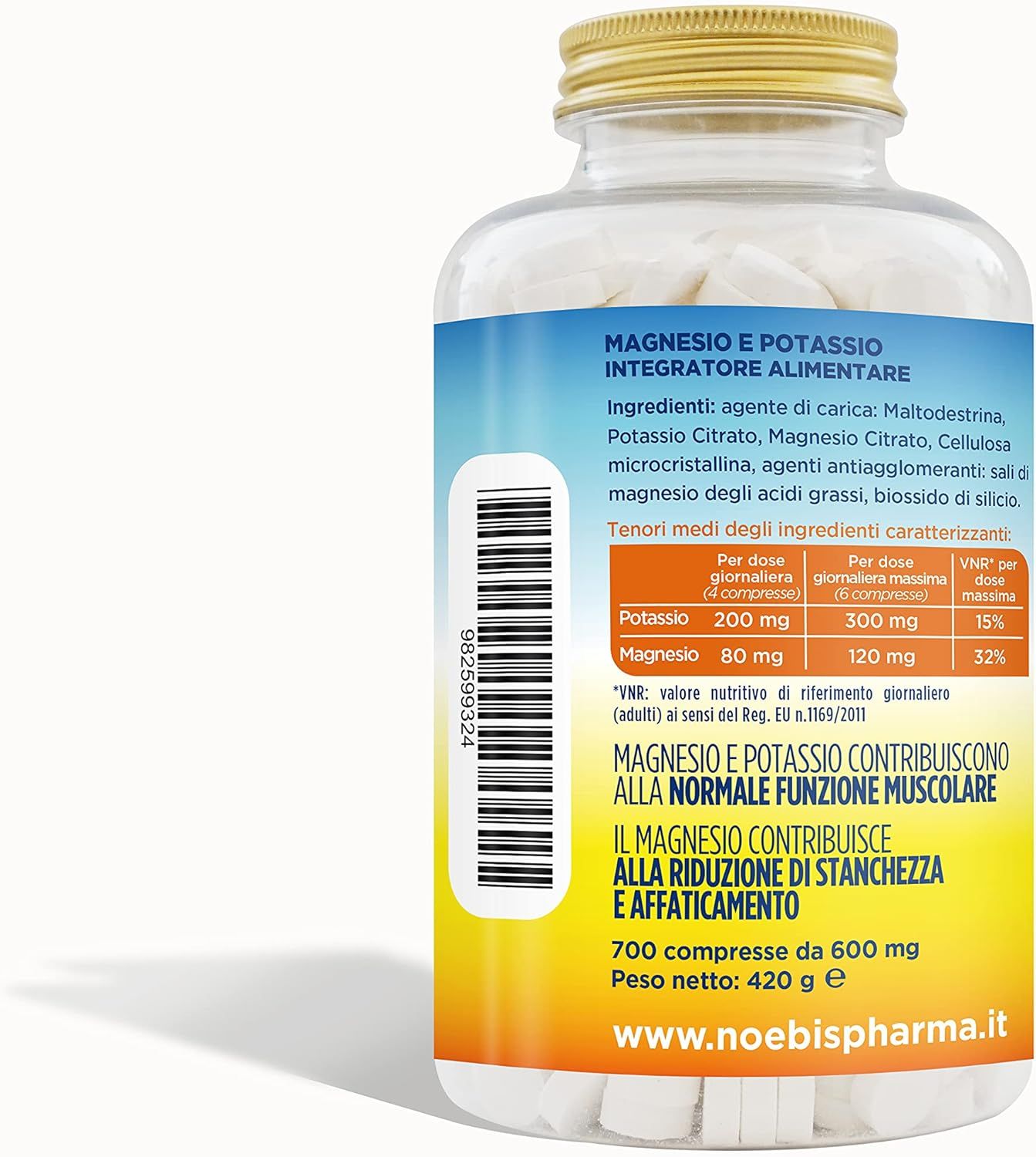 Noebis Pharma Magnesio e Potassio - Citrato di Magnesio e Potassio