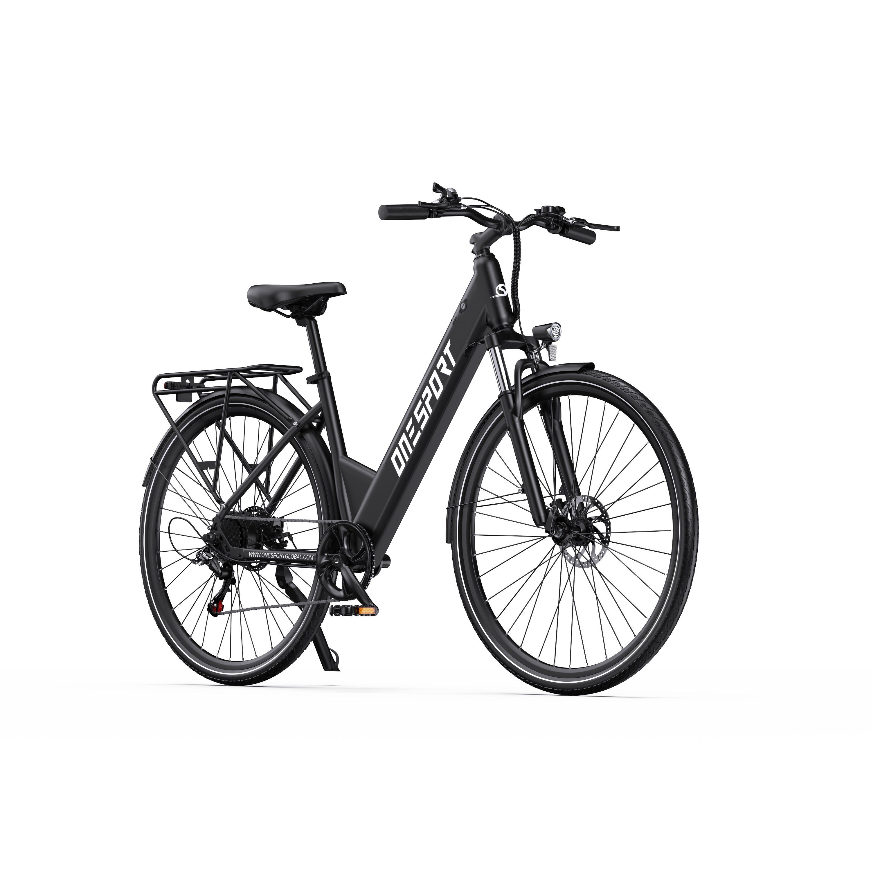 ONESPORT OT12 Bicicletta elettrica urbana da 27,5", batteria da 36 V 13 Ah, supporto app