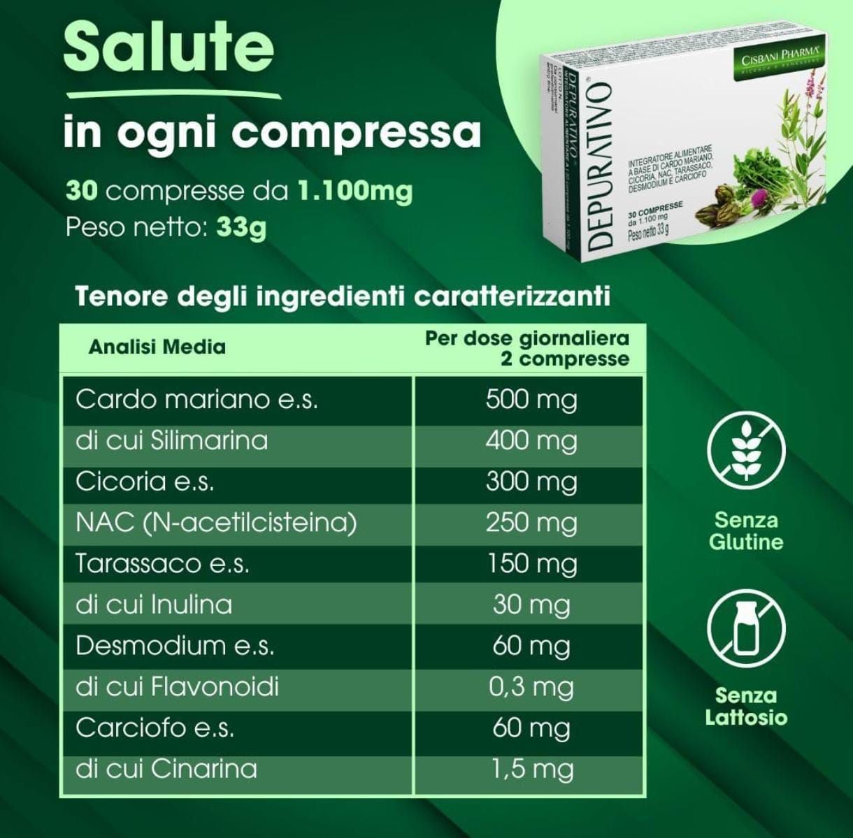 Depurativo Cisbani Pharma - integratore per depurare e la funzione epatica