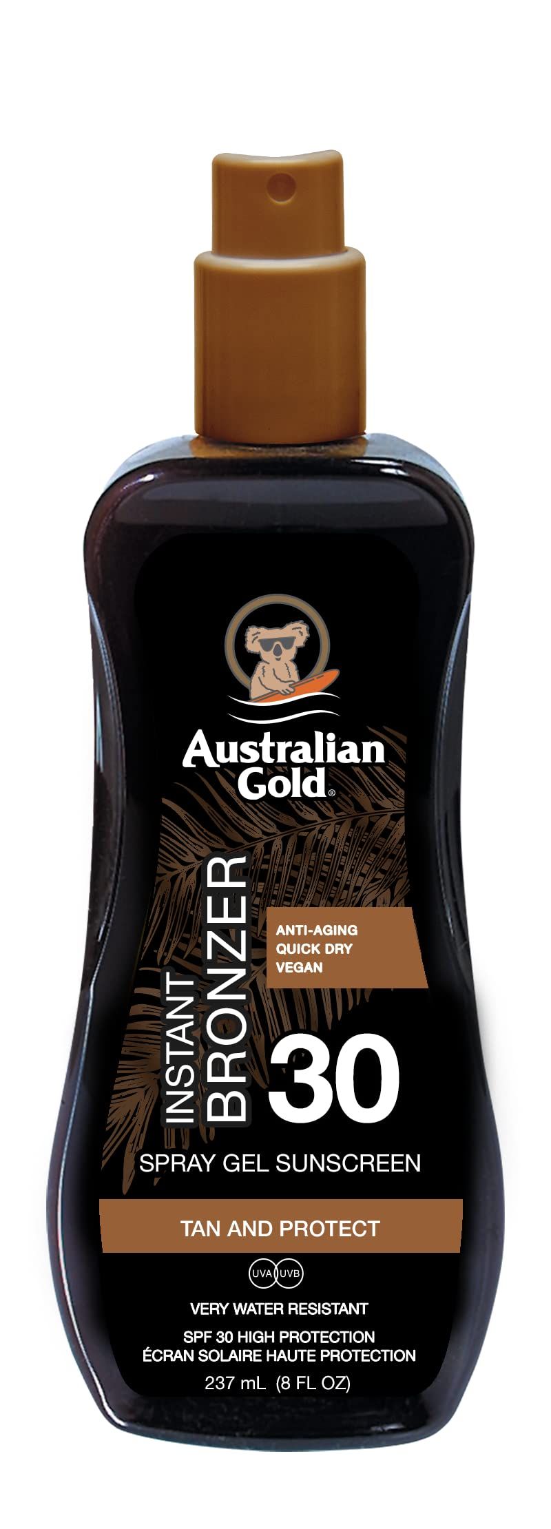 Australian Gold Spray in gel protettivo con bronzer istantaneo SPF 30 - 237 ml