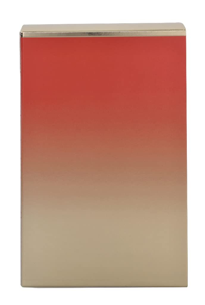 Scatola di Michael Kors Wonderlust Edp Spray. Sfumatura da rosso a beige. Bordo dorato.