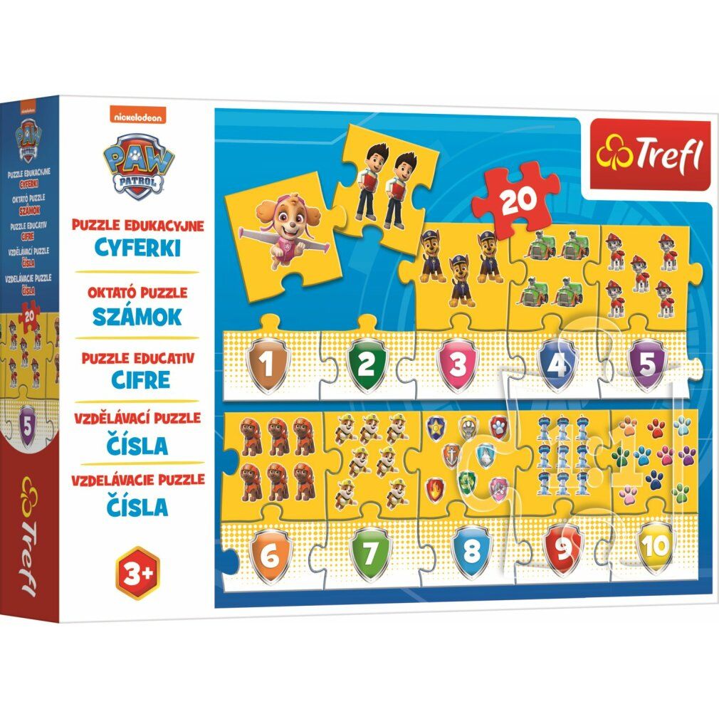 trefl Puzzle di apprendimento dei numeri Paw Patrol 20 pezzi