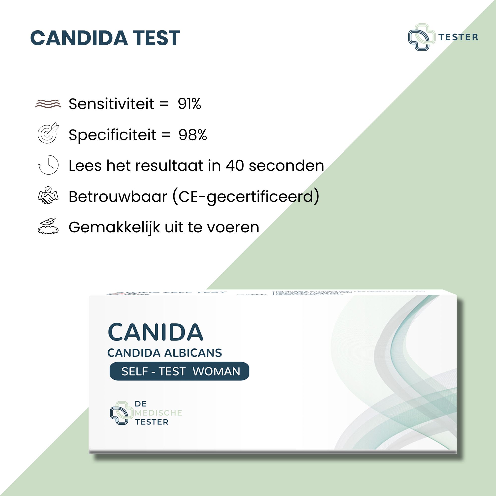 Test Candida: Sensibilità, specificità, tempo di risultato e certificazione CE.