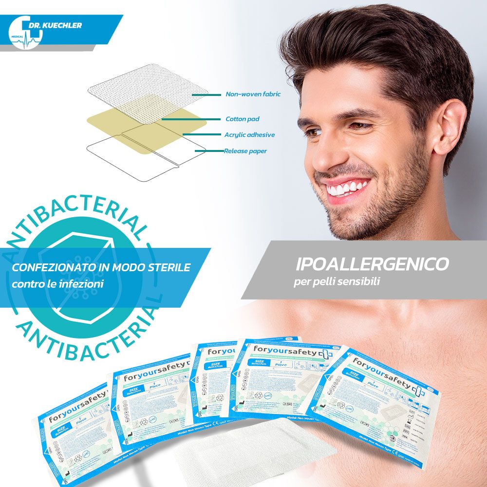 Strati di cerotti. Antibatterico. Ipoallergenico. Marca: Dr. Kuechler. Per pelli sensibili.